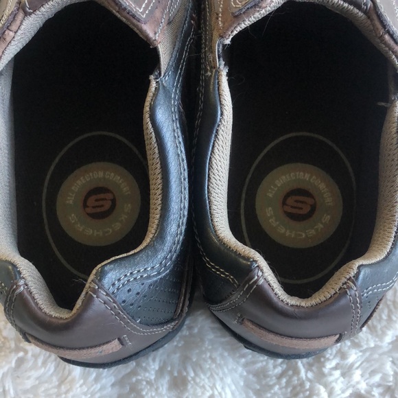 Sketchers Mens Brown Relaxed Fit Slip On Shoes Size 9 - Picture 9 of 12